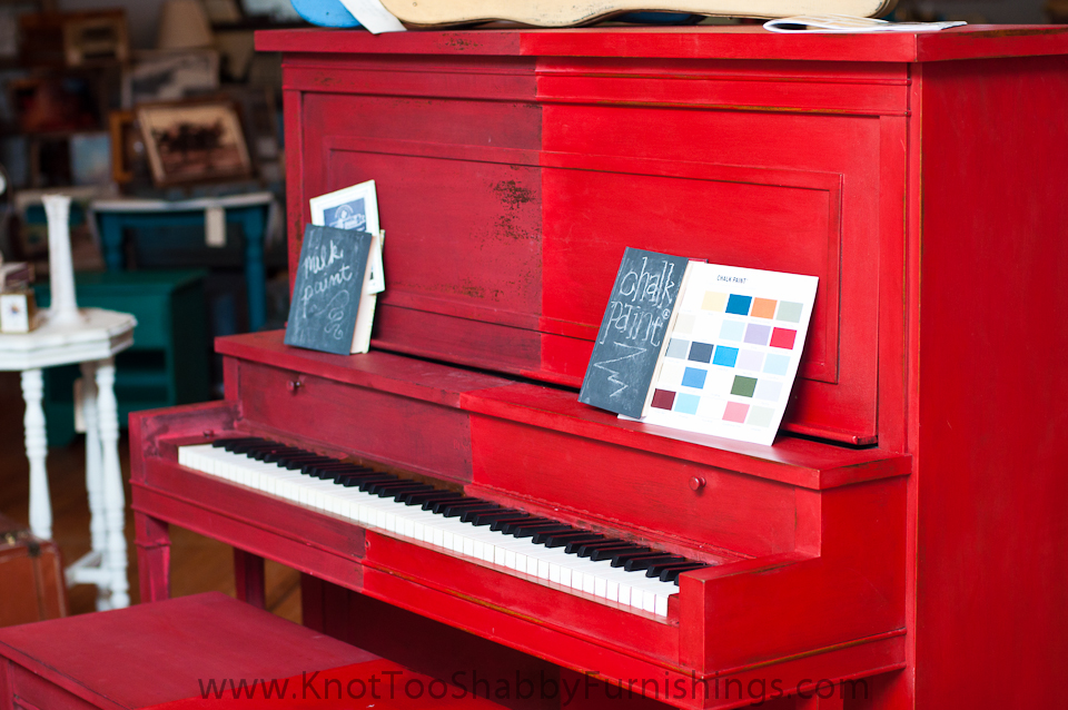 The Red Piano Painted In Milk Paint And Chalk Paint Decorative