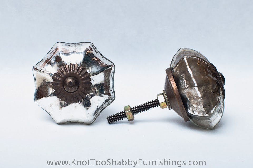 2 Antique Silver Knobs