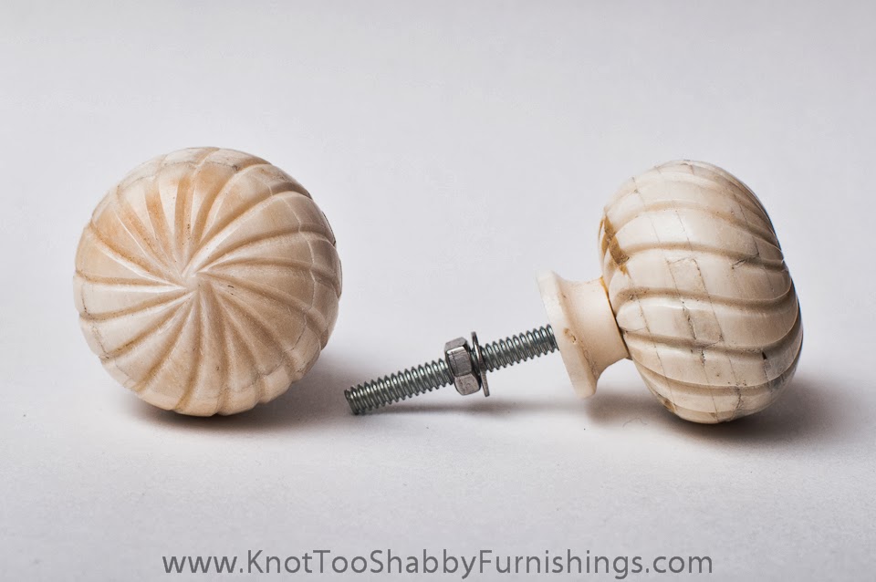 2 carved bone knobs style 3