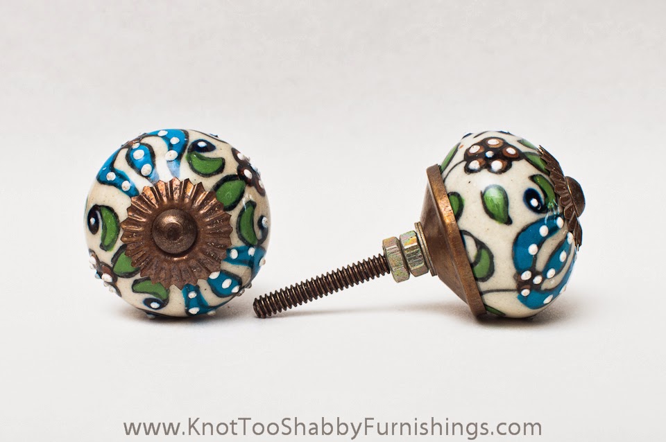 2 Cool Colors Flower Knobs
