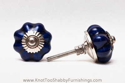 2 Navy Blue Medium knobs