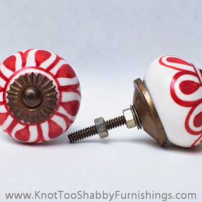 2 Red Baluster knobs