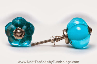 2 Teal Glass Flowers