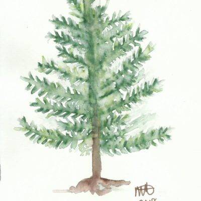 Happy Little Tree watercolor