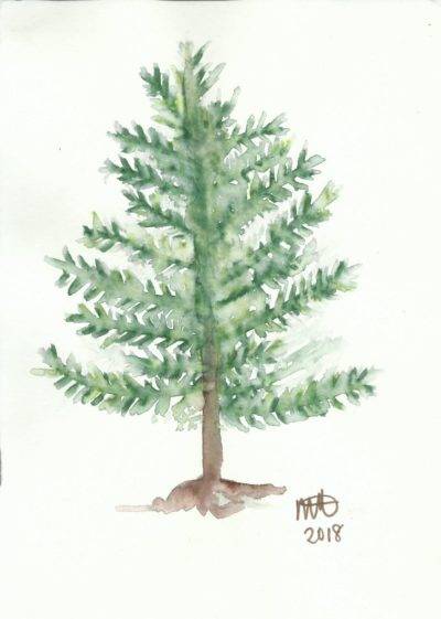 Happy Little Tree watercolor