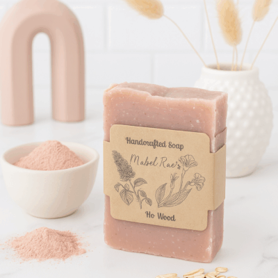 Ho Wood with French Pink Clay and Oatmeal