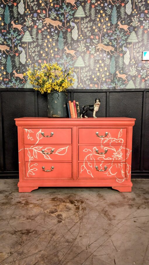 Sandalwood Red-Six Drawer Dresser