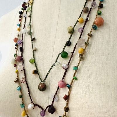 Boho Chic Hand Crocheted Beaded Necklace