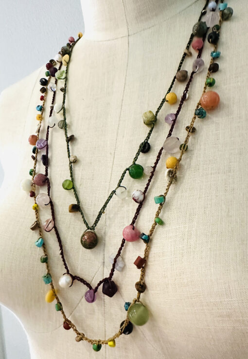 Boho Chic Hand Crocheted Beaded Necklace