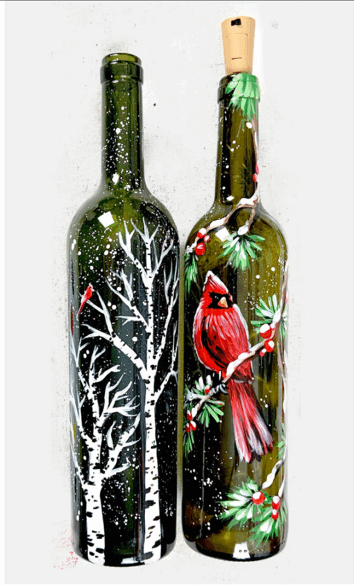 Painted Wine (Sparkling Cider) Bottles Workshop