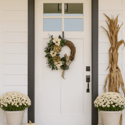 Handmade Floral and Ribbon Wreath