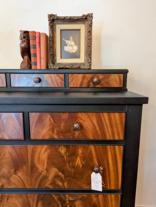 Burled Walnut and Athenian Black Antique Dresser - Image 5