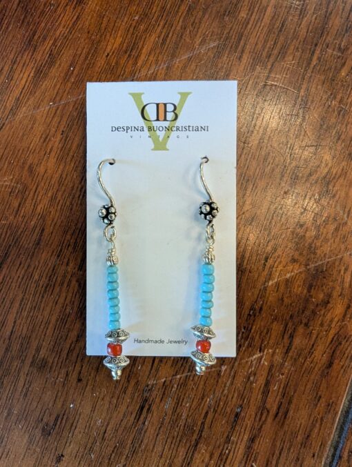 Handmade African Glass Bead Earrings - Image 2