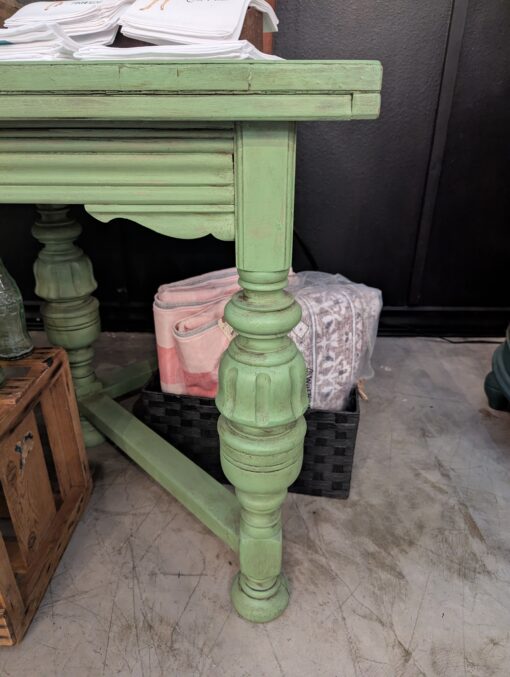 Antique Jacobean Dining Table in Capability Green - Image 3