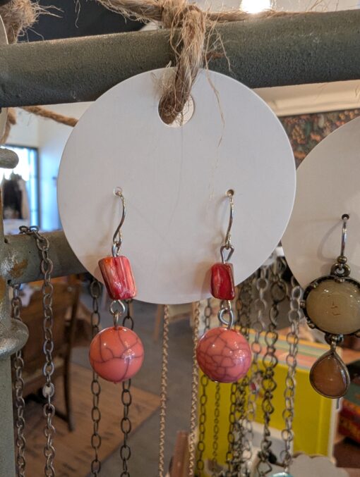 Handmade Pink Earrings - Image 2