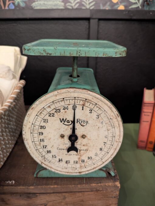 Vintage Way Rite Kitchen Scale-Chippy Green - Image 2