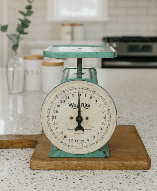 Vintage Way Rite Kitchen Scale-Chippy Green