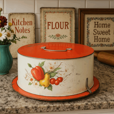 Vintage Decoware Metal Cake Carrier