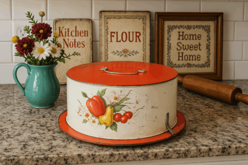 Vintage Decoware Metal Cake Carrier