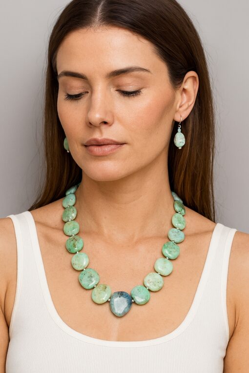 Aqua Terra Jasper Necklace and Earring Set