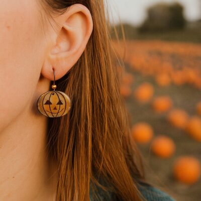 Handmade Copper Pumpkin Earrings