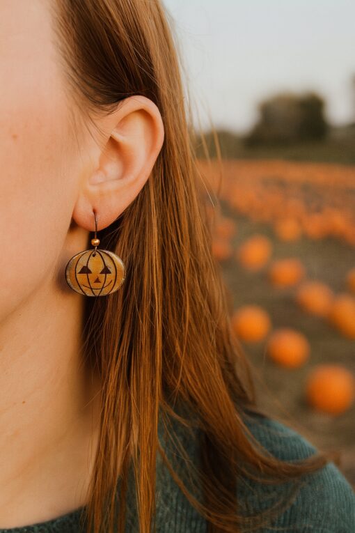 Handmade Copper Pumpkin Earrings