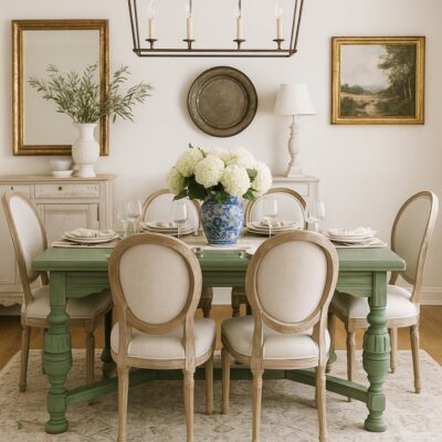 Antique Jacobean Dining Table in Capability Green