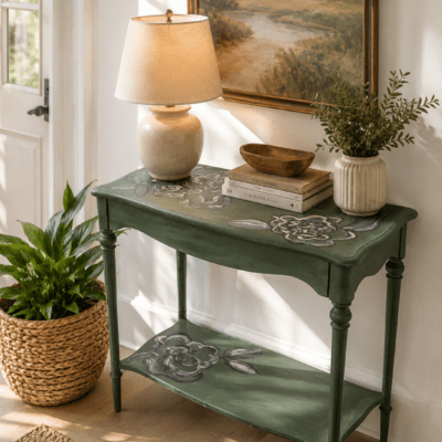 Hand-painted Console Table in Amsterdam Green