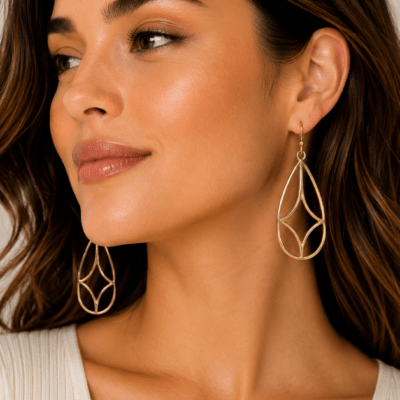 Gold Colored Dangle Earrings