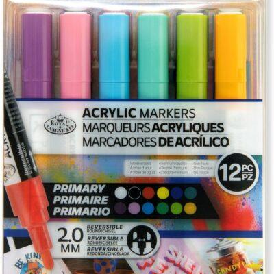 Royal & Langnickel 12 Piece Acrylic Primary/Pastel Markers