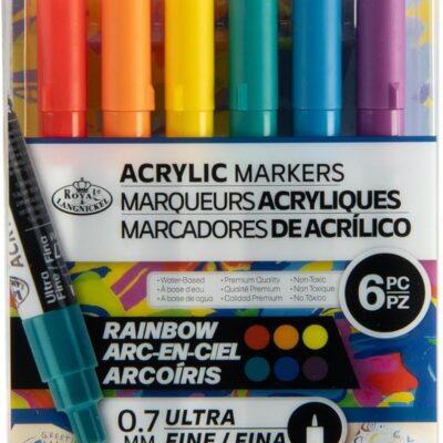 Royal & Langnickel 6 Piece Acrylic Rainbow Markers