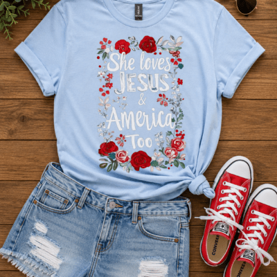 Loves Jesus and America T-Shirt