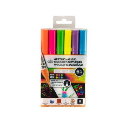 Royal & Langnickel Acrylic Markers Neon Brush Tip